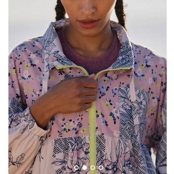 Anthropologie Pink and Blue Patterned Jacket - Picture 3 of 11